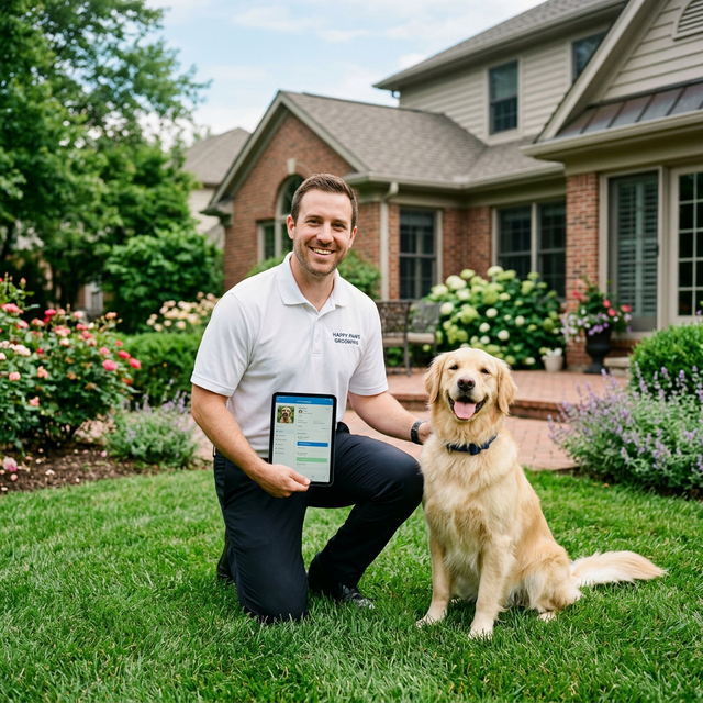 Expert Groomer with happy dog